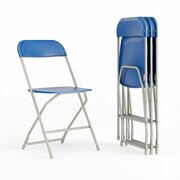 Flash Furniture Hercules Series Plastic Folding Chair Blue - 4 Pack 650LB Weight Capacity Comfortable Event Chair-Lightweight Folding Chair 4-LE-L-3-BLUE-GG